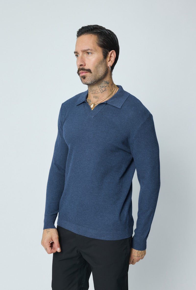 Tricot polo Dark Blue