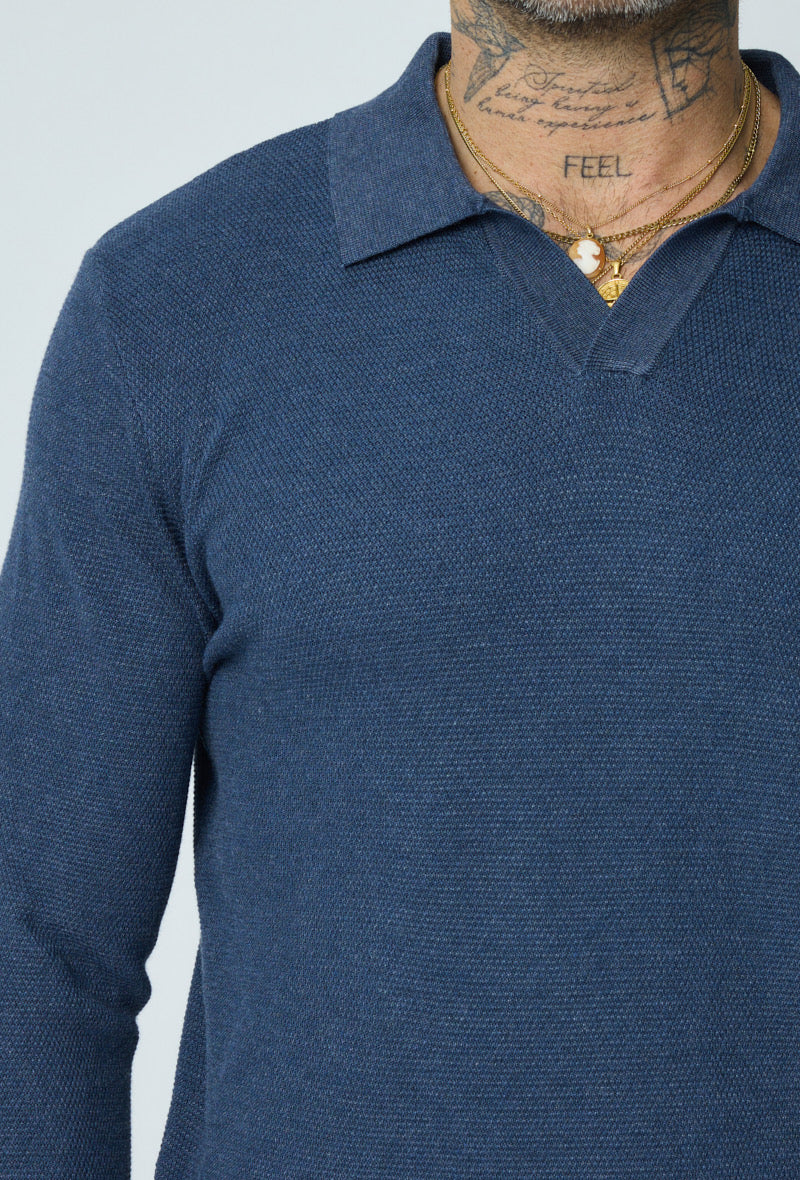 Tricot polo Dark Blue