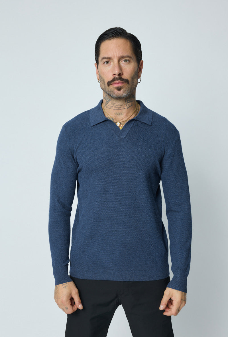 Tricot polo Dark Blue