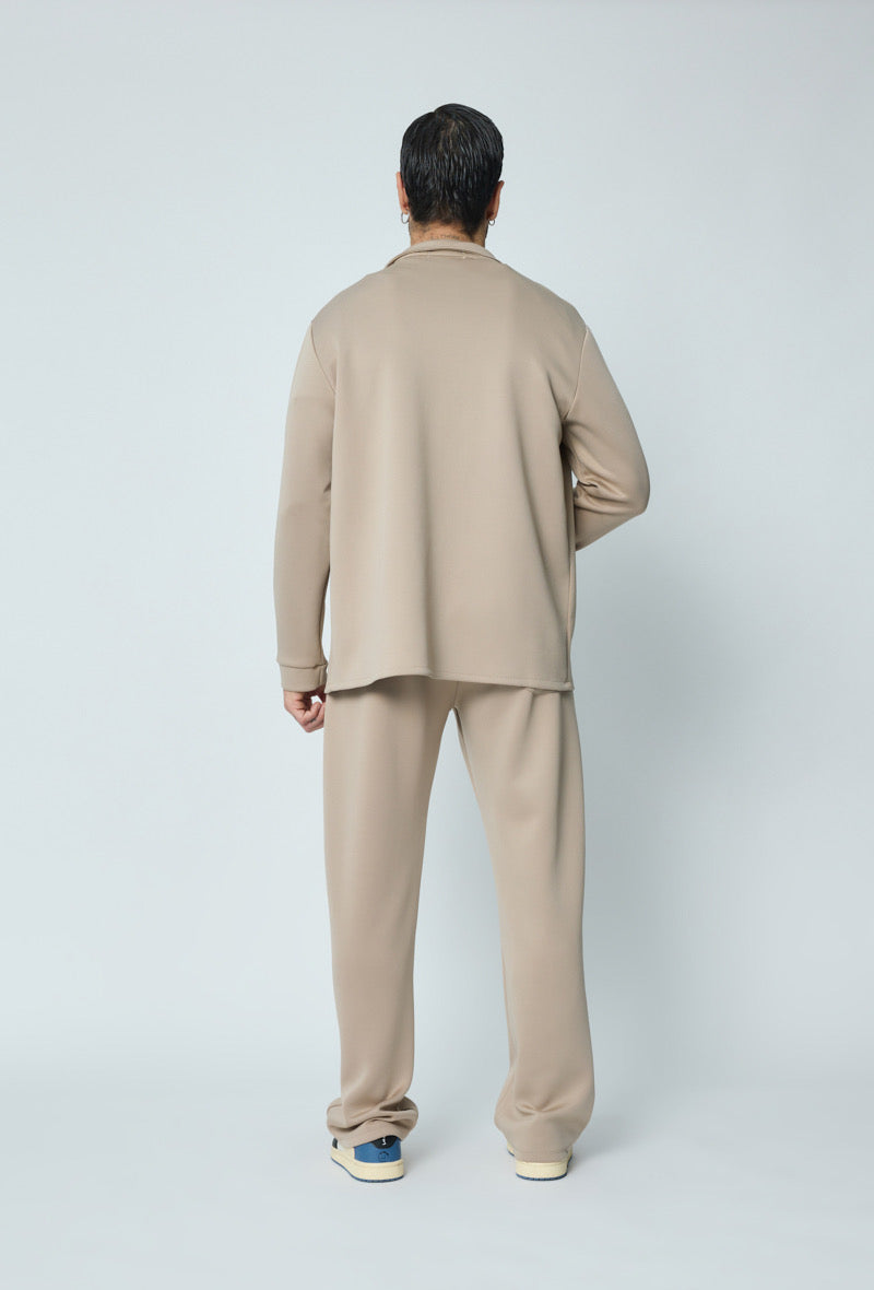 Satin flared suite Beige