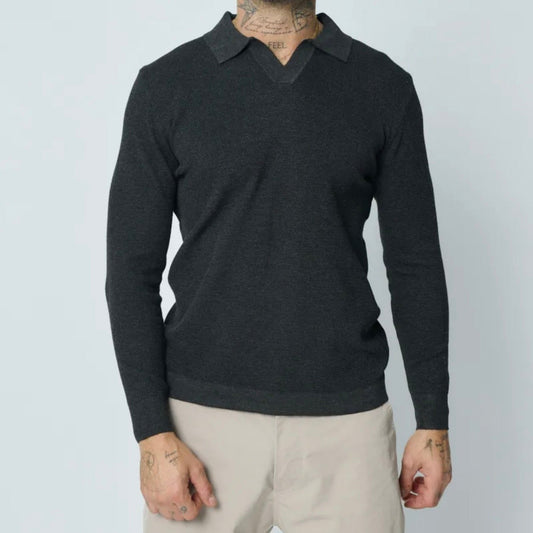 Tricot polo Anthracite