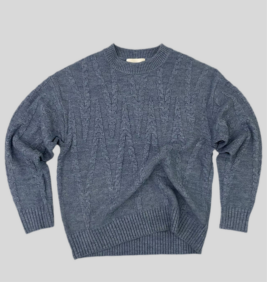 Waffle knit jumper Blue