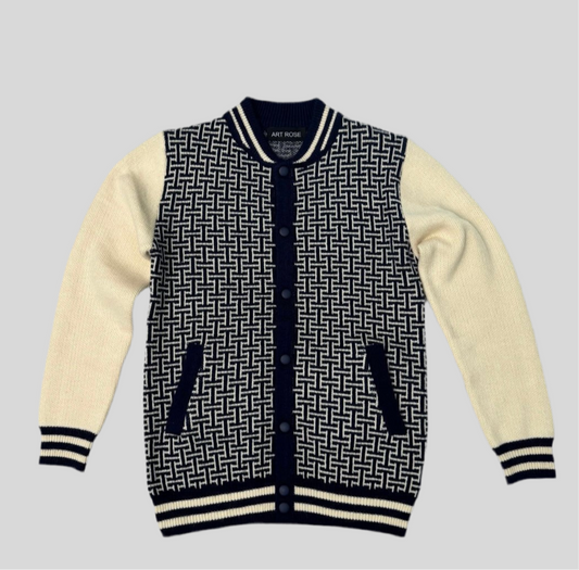 Knitted baseball jacket Dark Blue