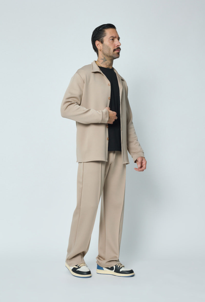 Satin flared suite Beige