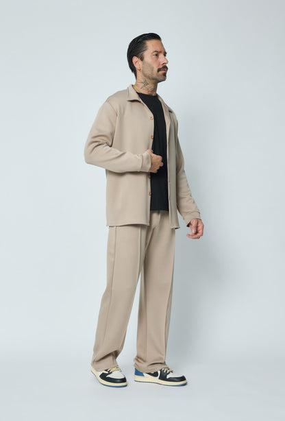 Satin flared suite Beige