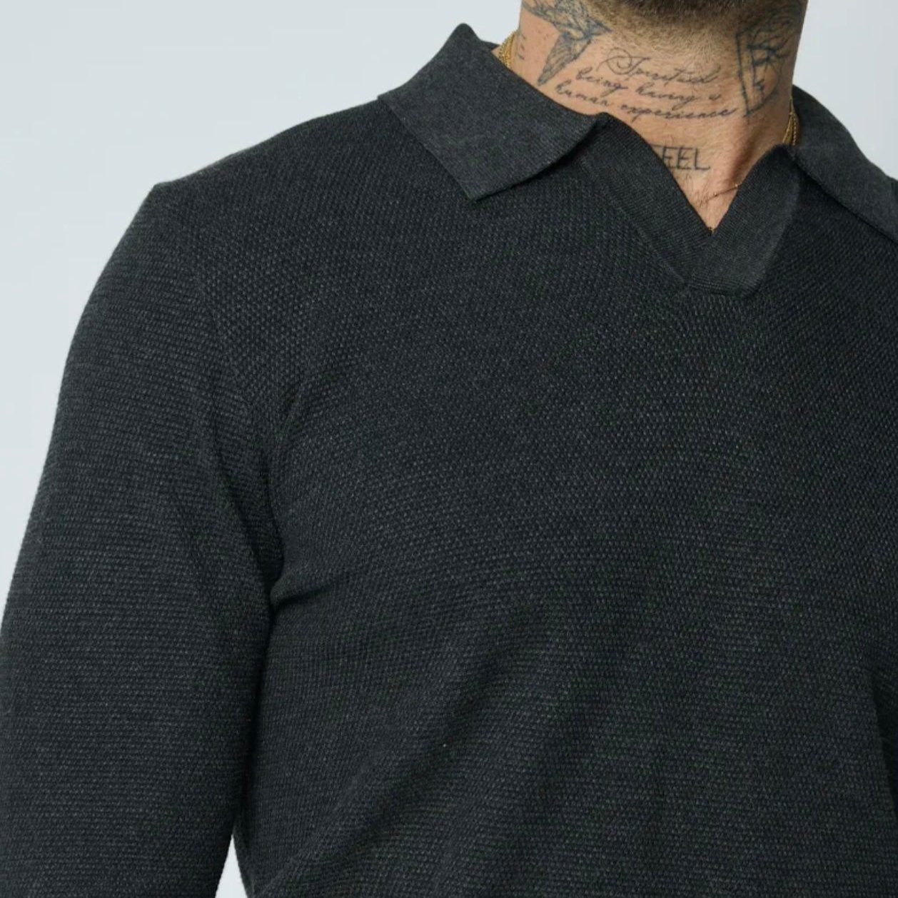 Tricot polo Anthracite