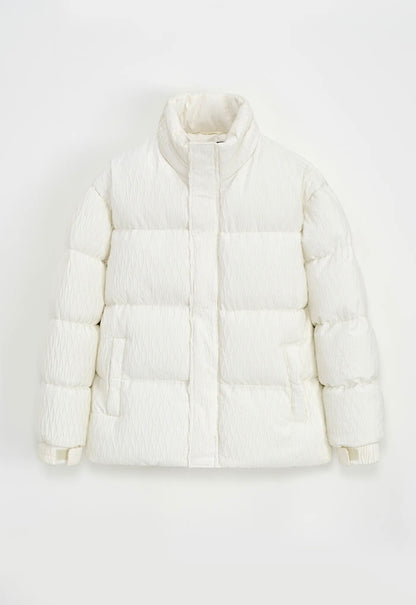 Snowfall winter puffer jacket White