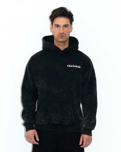 Ceasarss Logo Hoodie Washed Black