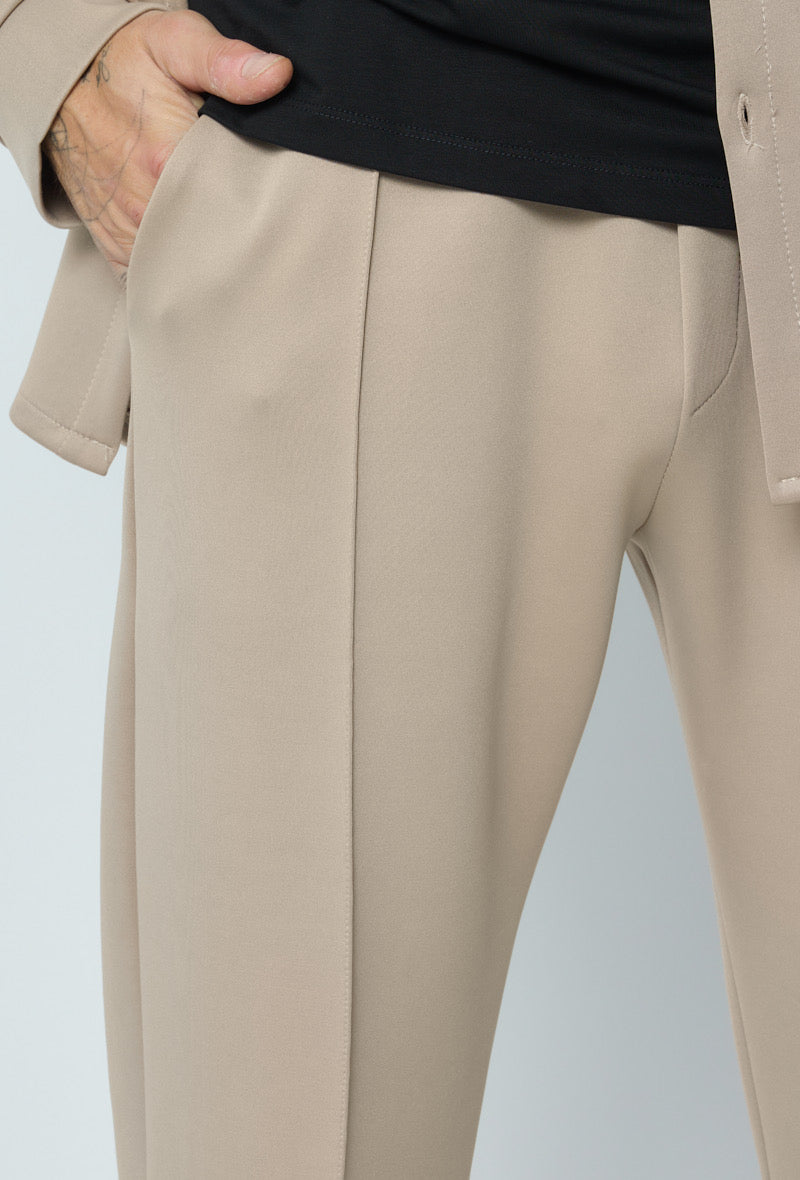 Satin flared suite Beige