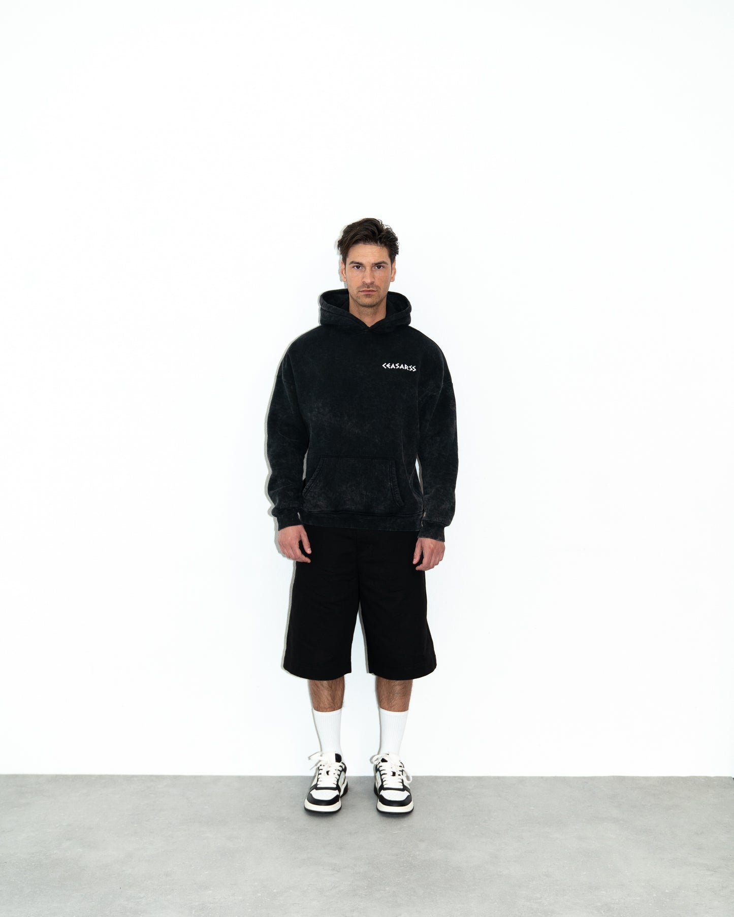 Ceasarss Logo Hoodie Washed Black