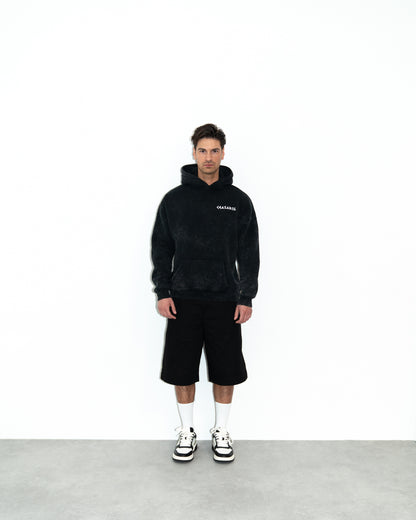 Ceasarss Logo Hoodie Washed Black