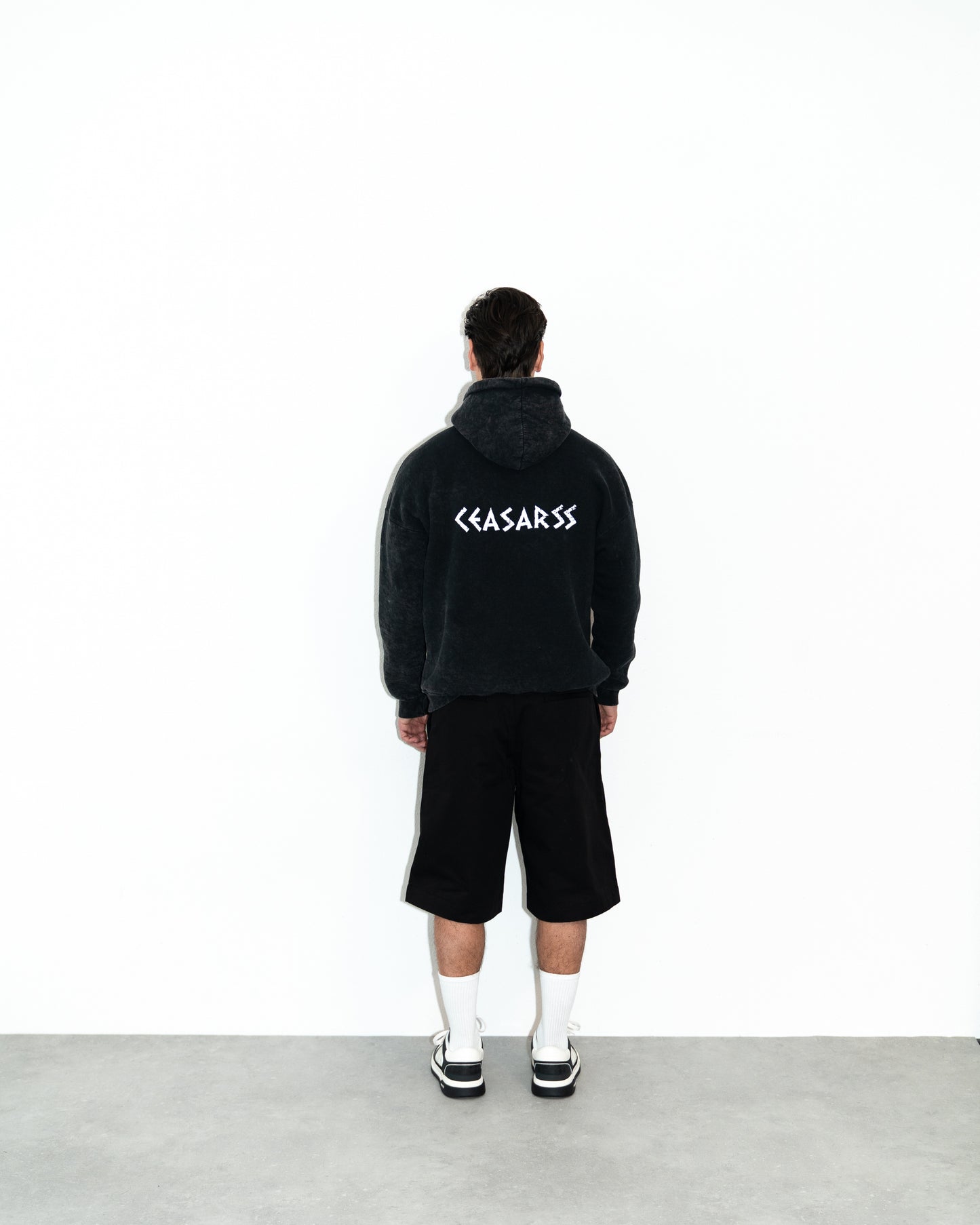 Ceasarss Logo Hoodie Washed Black